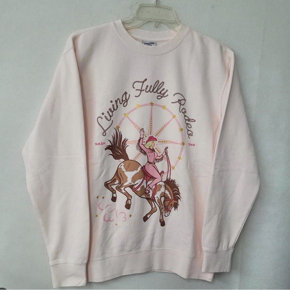 Stylish Rodeo Graphic Pink Sweater - Picture 2 of 4